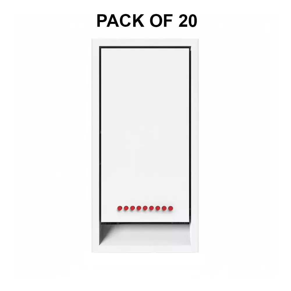 K9 Evoq Neo Switch With Indicator 1 Way 20 Amp 1 Module White, 9391 (Pack of 20)