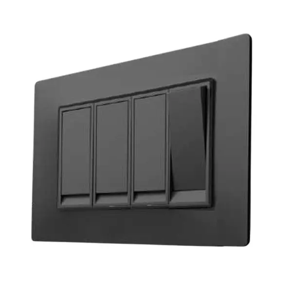 HOSPER PremiumGrey Series Flat Switch 4 Module 5x3 inch, RCP04