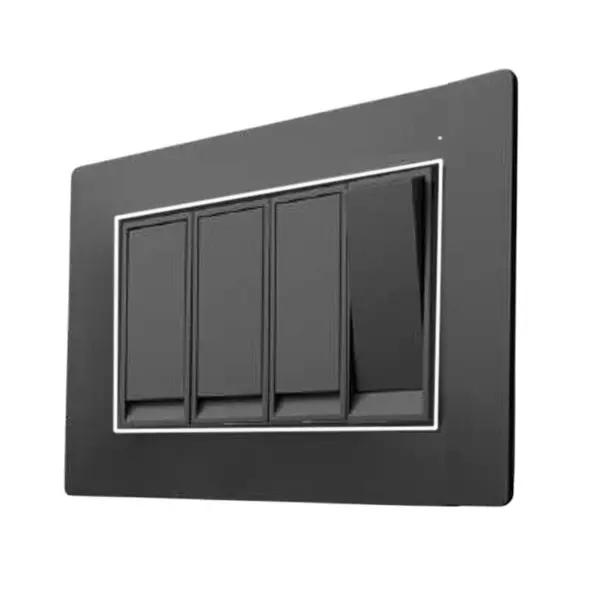 HOSPER PremiumGrey Series Flat Switch 4 Module 5x3 inch, RSCP04