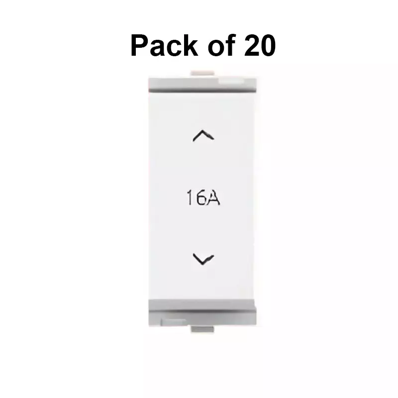 Cona Swing Switch Oura Series White 16 Amp, 2 Way, OR-107 (Pack of 20 Pcs)