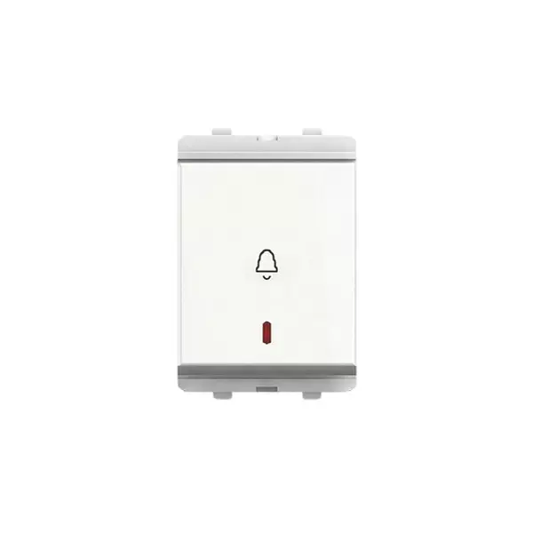 Cona Bell Push Switch with Indicator Oura Series White 6 Amp,, OR-118 (Pack of 10 Pcs)