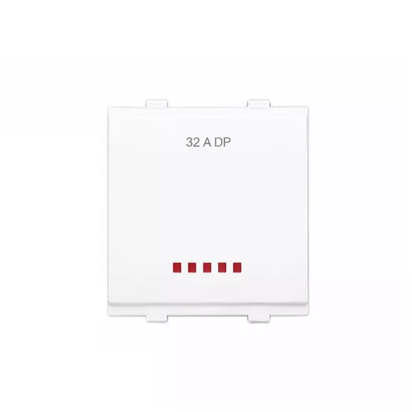 Goldmedal Nixon Switch with LED Indicator 50–60 Hz Double Pole Absolute White 240 V 32 A Current 2 Module, 102431