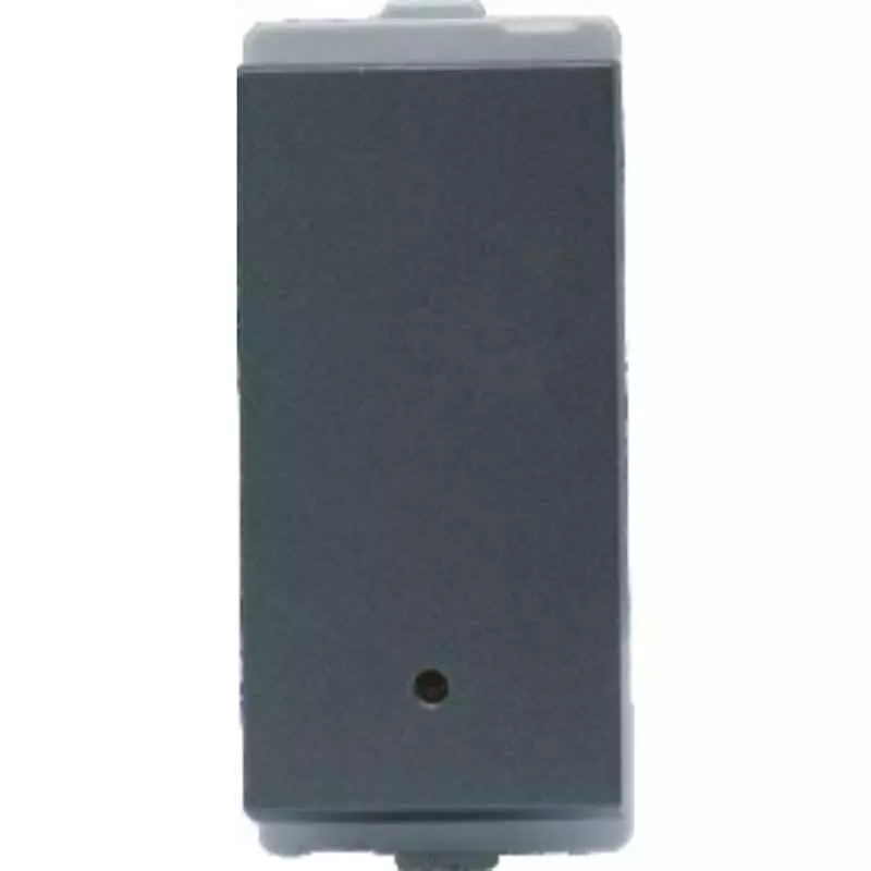 L&T [ Lauritz Knudsen ] Entice Switch with Indicator Charcoal Grey Color 1 Module 1 Way 10 Amp Current, CB91301SG10