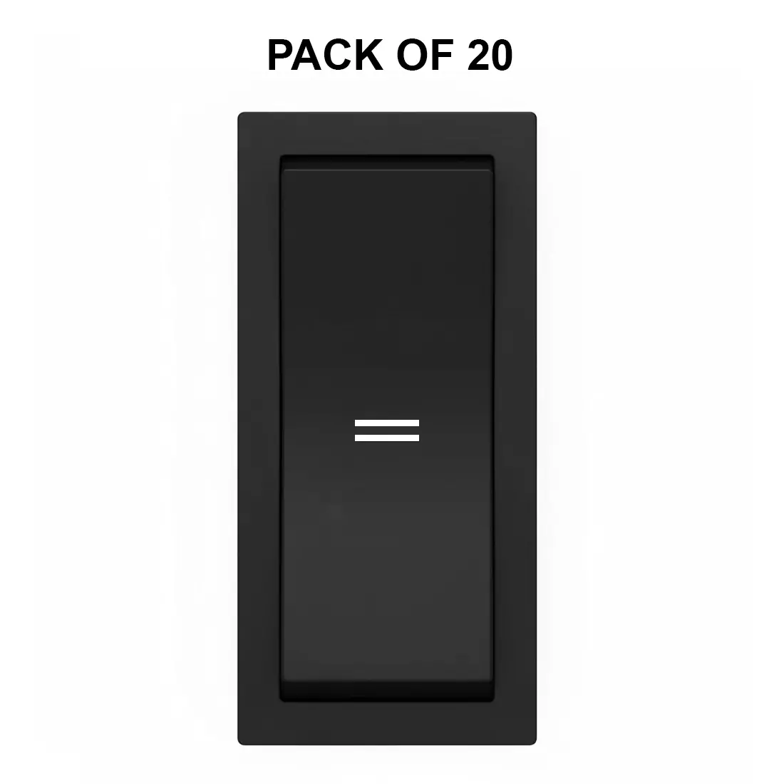 K9 Euro Switch 2 Way 1 Module 6 Amp Black, 9020 (Pack of 20)