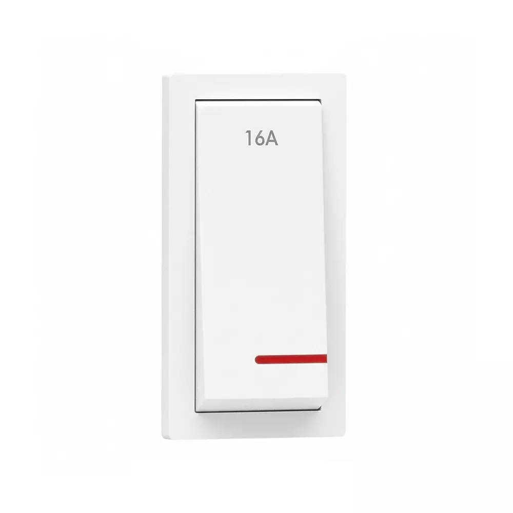 K9 Deluxe Switch With Indicator 1 Way 1 Module 20 Amp White, 9021D (Pack of 20)