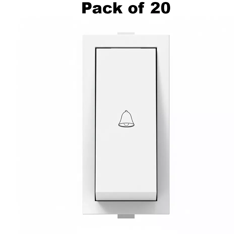 K9 Rocker Bell Push Switch 1 Module 6 Amp White, 9113 (Pack of 20)