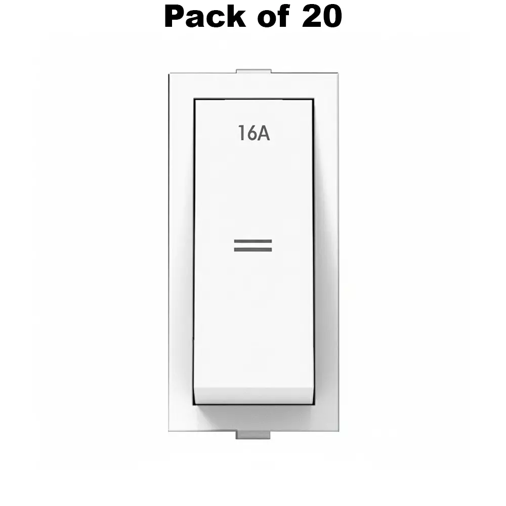 K9 Rocker Switch 2 Way 1 Module 20 Amp White, 9116 (Pack of 20)
