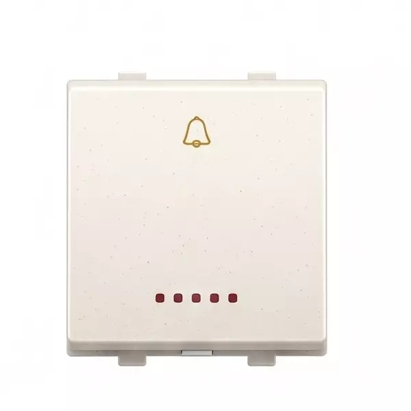 Goldmedal Nixon Bell Push Switch with LED Indicator 50–60 Hz Absolute White 240 V 10 A Current 2 Module, 102414