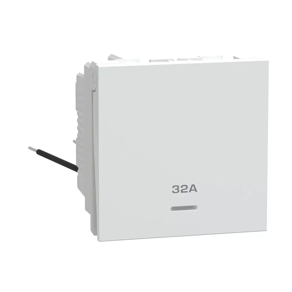 Schneider Electric Unica Pure+ Series Switch With Indicator Polar White 2 Modules 240 V AC Operational Voltage and 32 A Rated Current, UN32FDPSW2M_WE