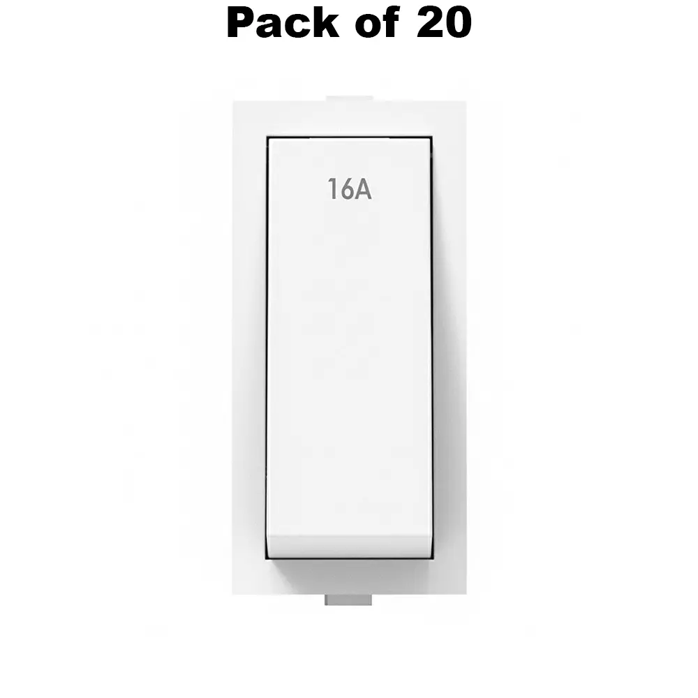 K9 Deluxe Switch 1 Way 1 Module 6 Amp White, 9012 (Pack of 20)
