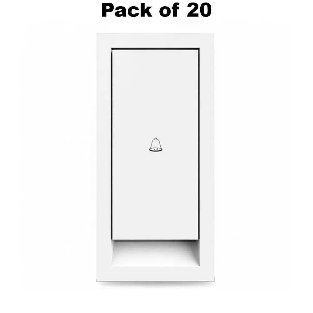 K9 Benz Bell Push Switch 1 Module 6 Amp White, 9604 (Pack of 20)