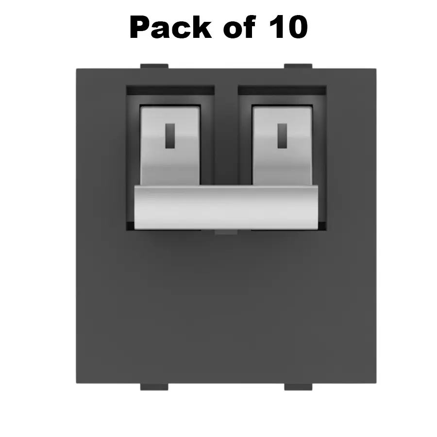 K9 Trip Switch Double Pole 2 Module 25 Amp Grey, 9049-25A (Pack of 10)