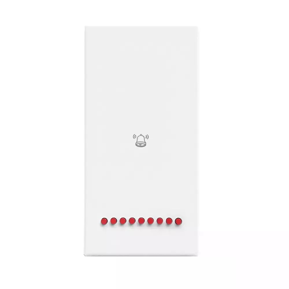 K9 Evoq Tango Bell Push Switch With Indicator 6 Amp 1 Module White, 9205 (Pack of 20)