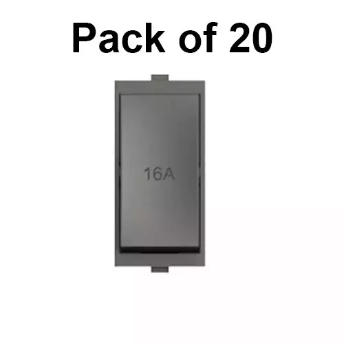 Cona Grip Switch Olive Pro Grey 16 Amp 1 Way, MG-106 (Pack of 20 Pcs)
