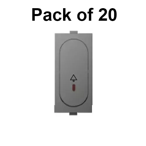 Cona Oval Bell Push Switch with Indicator Olive Grey 6 Amp, MO-105 (Pack of 20 Pcs)