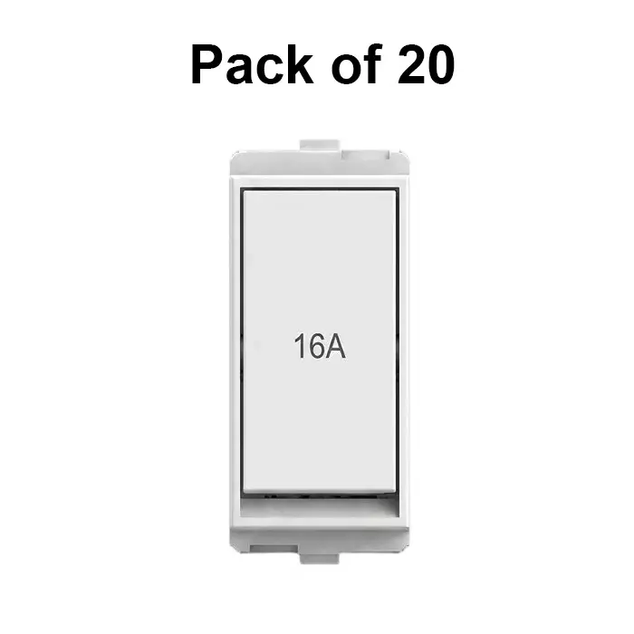 Cona Plane Switch Oura Series White 16 Amp, 1 Way, ORL-106 (Pack of 20 Pcs)