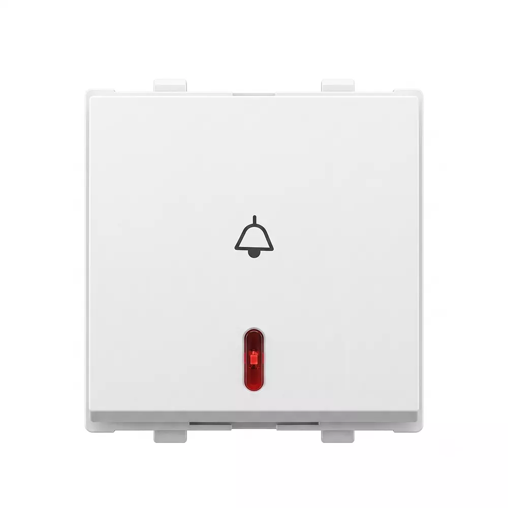 Anchor Penta Bell Push Switch With Neon White 2 Module 6 Amp Current, 65066 (Pack of 10)