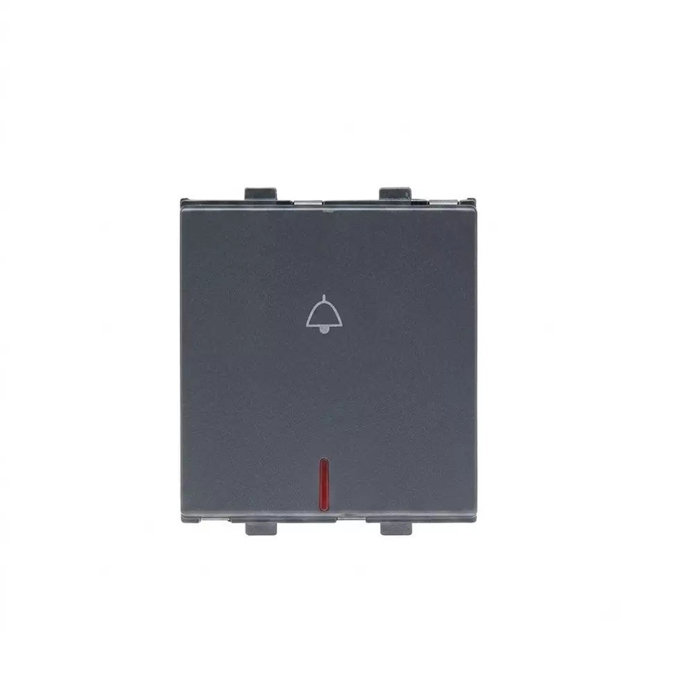 Anchor Penta Bell Push Switch With Neon Black 2 Module 6 Amp Current, 65066B (Pack of 10)