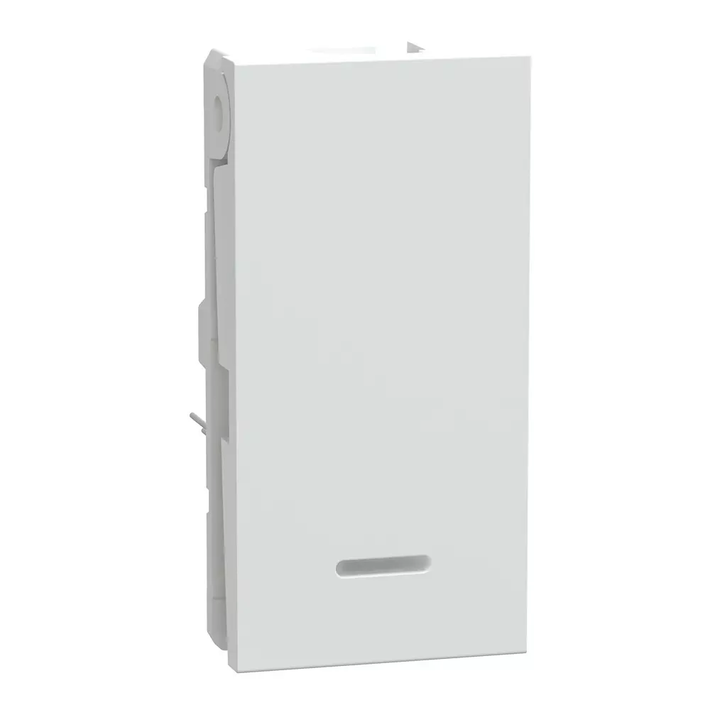 Schneider Electric Unica Pure+ Series Switch With Indicator Polar White 1 Module 240 V AC Operational Voltage and 16 A Rated Current, UN16FSW1W1M_WE