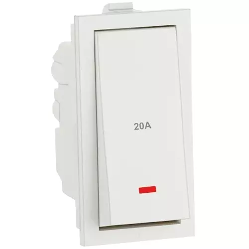Golek Accura Switch With Indicator Rocker 1 Way 1 Modular, 5008 (Pack of 20)