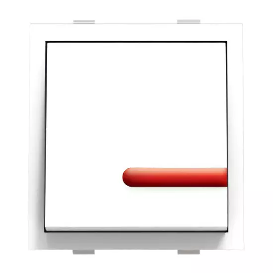 K9 Euro Switch With Indicator 1 Way 2 Module 20 Amp White, 9024 (Pack of 10)