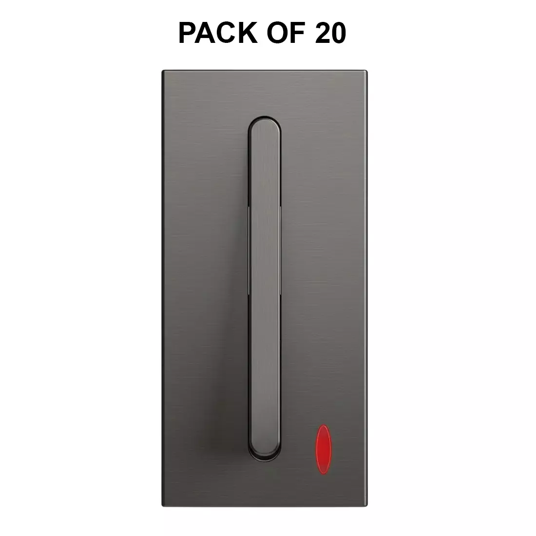 K9 Sleek Switch With Indicator 1 Way 1 Module 20 Amp Grey, 9627 (Pack of 20)