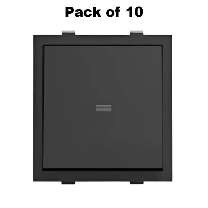 K9 Euro Switch 2 Way 2 Module 6 Amp Black, 9009 (Pack of 10)