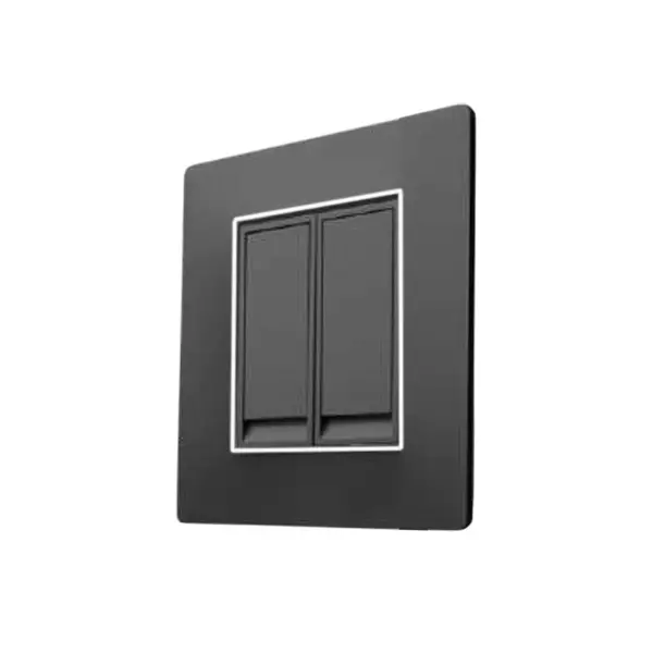 HOSPER PremiumGrey Series Flat Switch 2 Module 3x3 inch, RSCP02