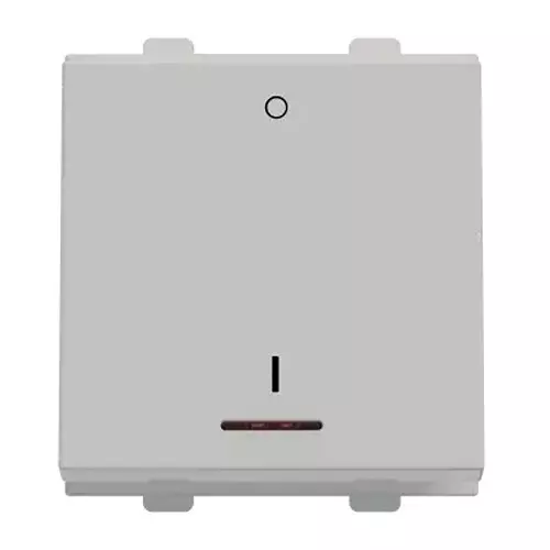 Polycab Etira Electric Switch With Indicator 2 Pole 32 A Rated Current White 2 Module 1 Way Switch Polycarbonate for Industrial & Commercial Use