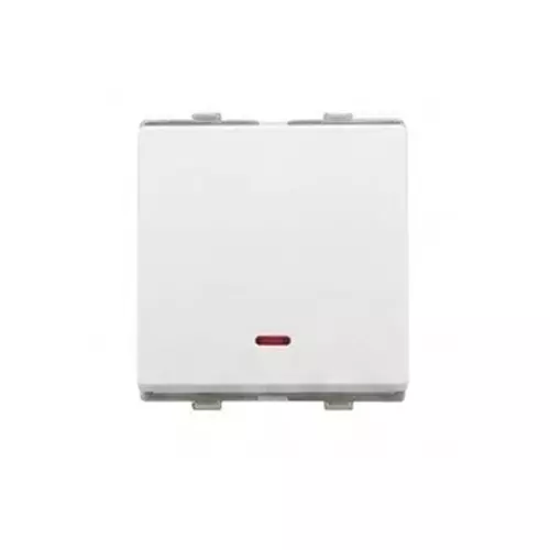 Goldmedal Curve Switch with LED Indicator White Jazz 10 A Current 2 Module for Commecial and Industrial Use, 102011