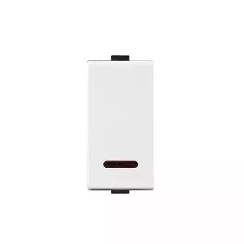 Anchor Roma Plus Series Switch With LED Indicator 20 A Current Rating 1 Module 1 Way Plastic Material White Color, 289163 (Pack of 20 Pcs)