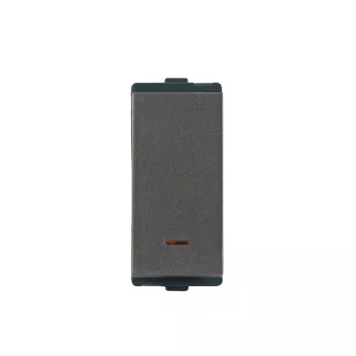 L&T [ Lauritz Knudsen ] Englaze Soft Feel Switch With Indicator Mountain Grey Color 1 Module 1 Way 25 Amp Current, CB92801SM25