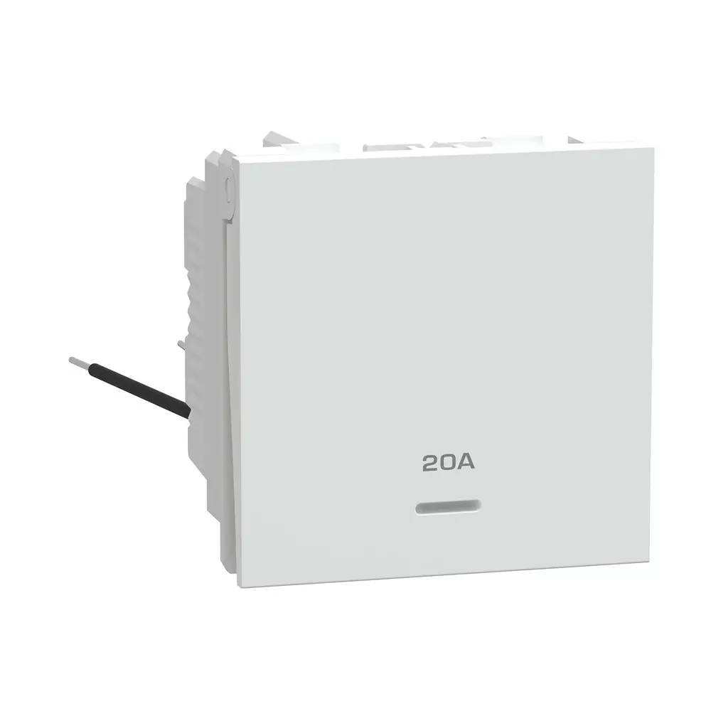Schneider Electric Unica Pure+ Series Switch With Indicator Polar White 2 Modules 240 V AC Operational Voltage and 20 A Rated Current, UN20FDPSW2M_WE