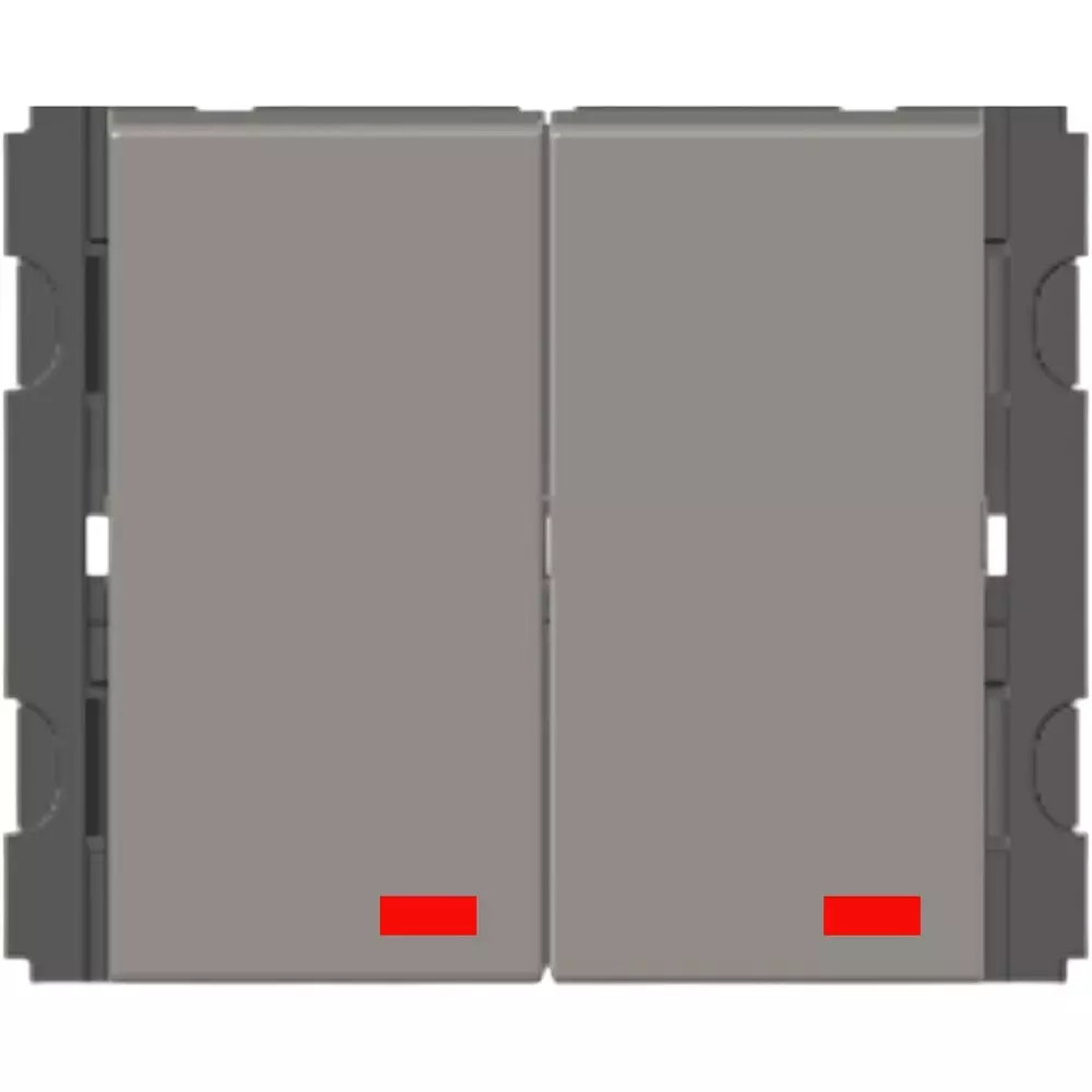 Norisys CUBE Vertical Switch with Indicator Quartz Gray 2 Module One-Way 2 Gang 6 Amp, V5111 .02