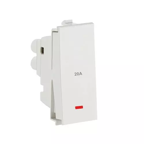 Golek Accura Switch With Indicator Flat 1 Way 1 Modular, 5558 (Pack of 20)