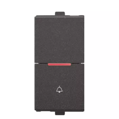 Anchor Penta Modular Bell Push Thin Slim Flat Switch 1 Module 6 Amp Black, 65143B (Pack of 20)