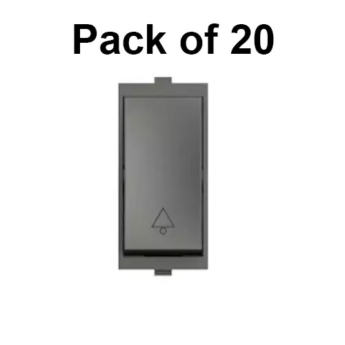 Cona Grip Bell Push Switch Olive Pro Grey 6 Amp, MG-103 (Pack of 20 Pcs)