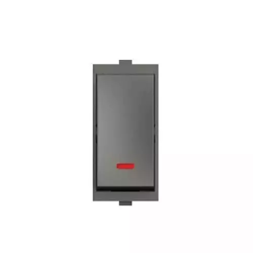 Cona Grip Switch with Indicator Olive Pro Grey 6 Amp 1 Way, MG-104 (Pack of 20 Pcs)