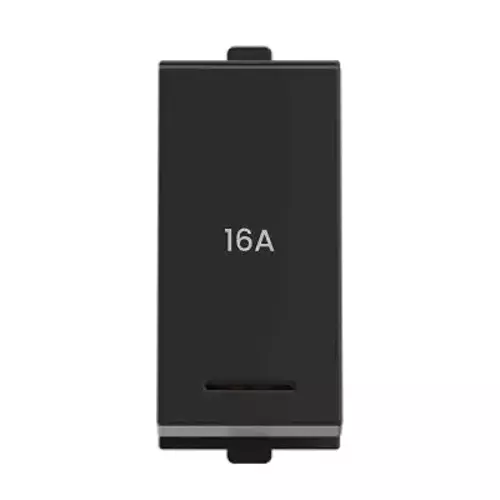 Polycab Etira Electric Switch 16 A Rated Current Dark Black 1 Module 1 Way Switch Polycarbonate for Industrial & Commercial Use
