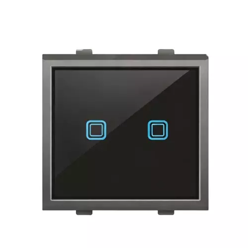 Goldmedal Nixon i-Touch 2 Switch 160-240 V 2 Module Titanium Grey Plastic for Commecial and Industrial Use, 102544#