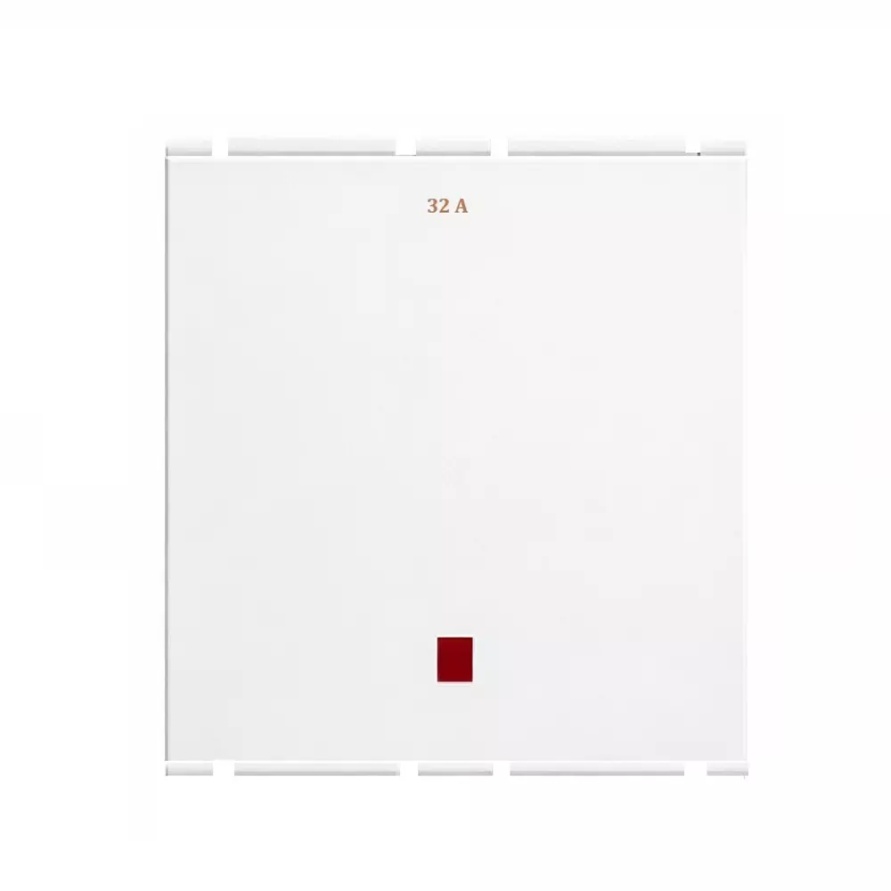 Goldmedal Air Aero DP Switch with LED Indicator Double Pole 240 V Absolute White 32 A Current 2 Module for Commecial and Industrial Use, 182431
