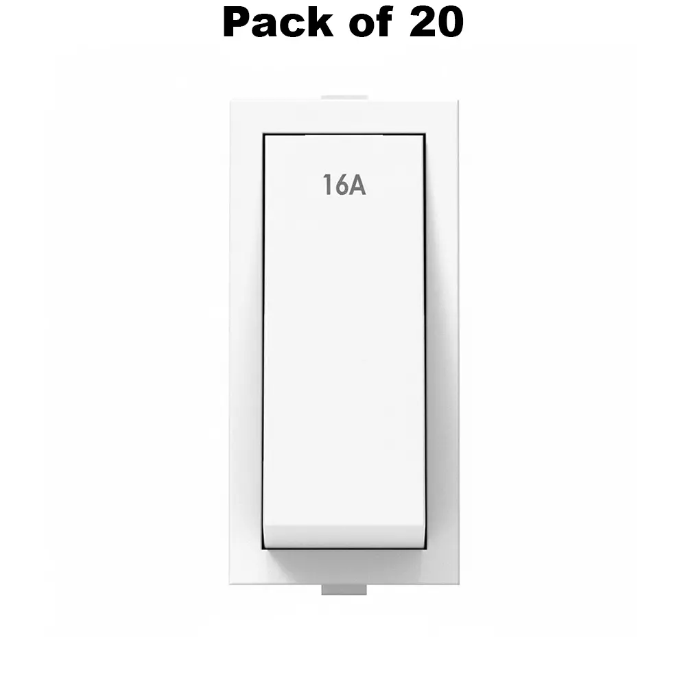 K9 Rocker Switch 1 Way 1 Module 20 Amp White, 9115 (Pack of 20)