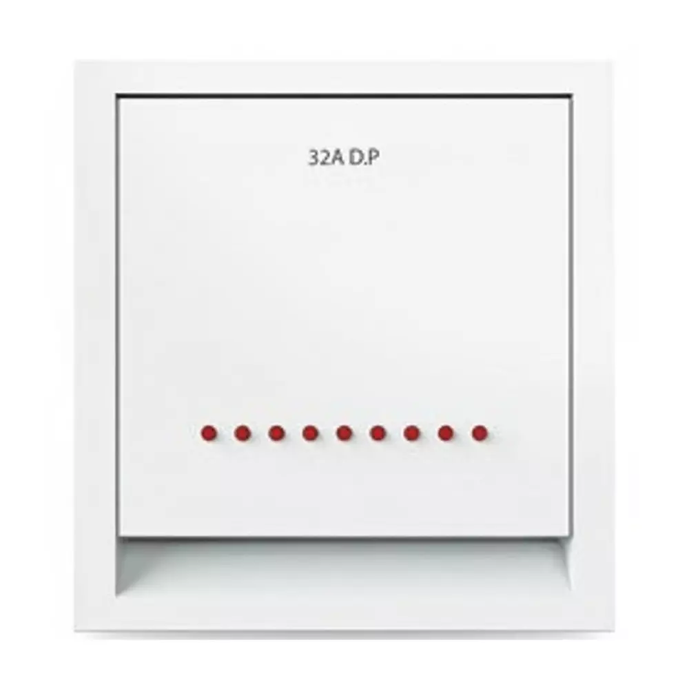 K9 Benz Switch With Indicator 2 Module 32 Amp White, 9614 (Pack of 10)