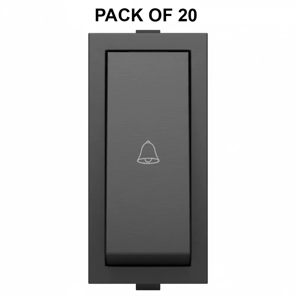 K9 Rocker Bell Push Switch 1 Module 6 Amp Grey, 9113 (Pack of 20)
