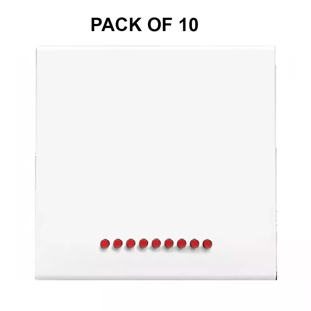 K9 Evoq Arc Switch With Indicator Double Pole 32 Amp 2 Module White, 9366 (Pack of 10)