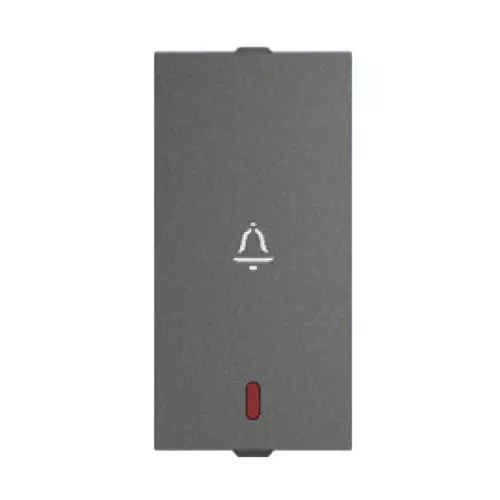 Anchor Penta Zen Bell Push Flat Switch With Indicator 1 Module 10 Amp Black, 65176B (Pack of 20)