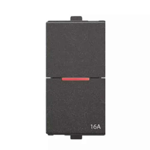 Anchor Penta Modular 1 Way Thin Slim Flat Switch 1 Module 16 Amp Black, 65147B (Pack of 10)