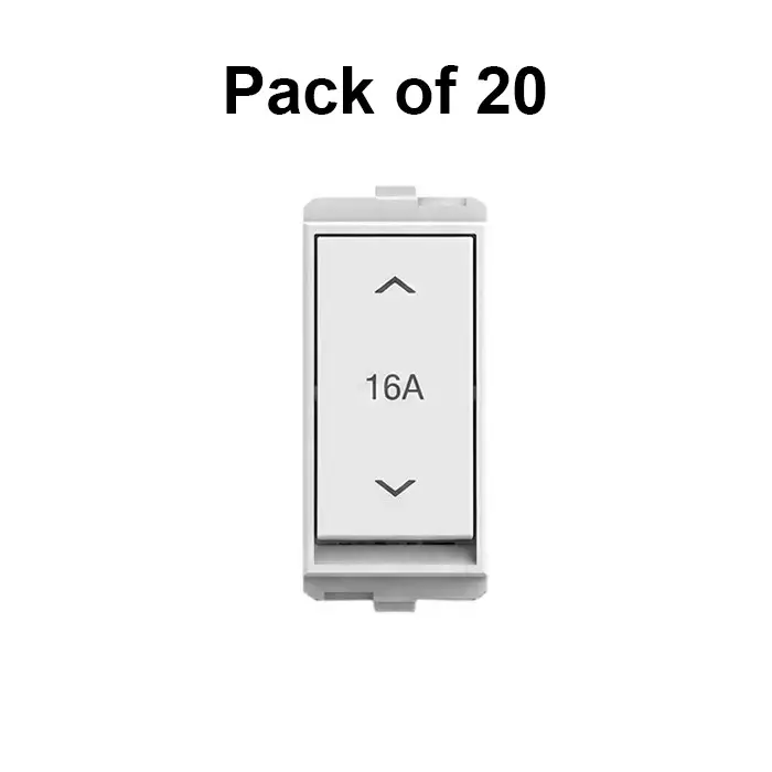 Cona Plane Switch Oura Series White 16 Amp, 2 Way, ORL-107 (Pack of 20 Pcs)