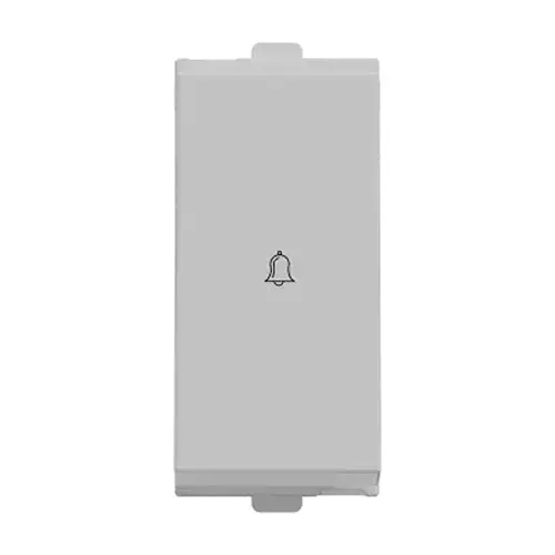 Polycab Etira Bell Push Switch 6 A Rated Current White 1 Module Polycarbonate for Industrial & Commercial Use