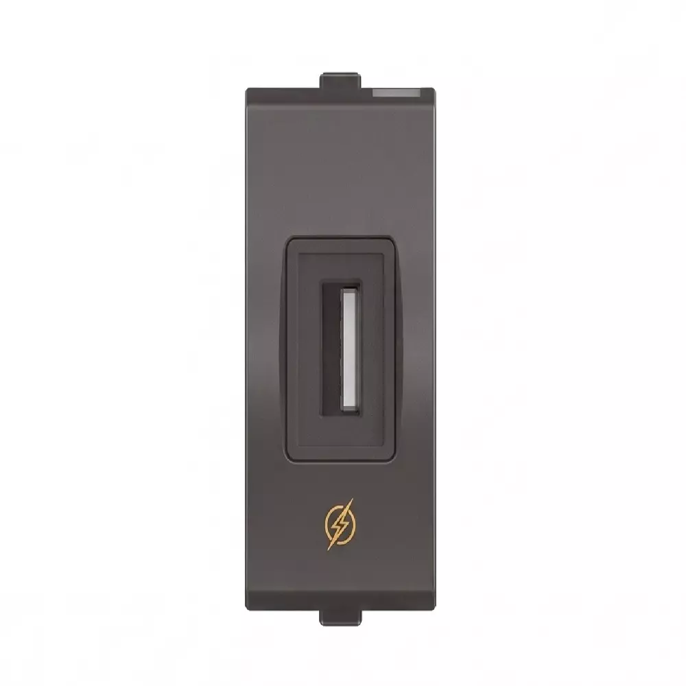 Goldmedal Curve Single Port A- Type USB Fast Charger 50–60 Hz Voltage Grey 240 V 1 Module, 101172